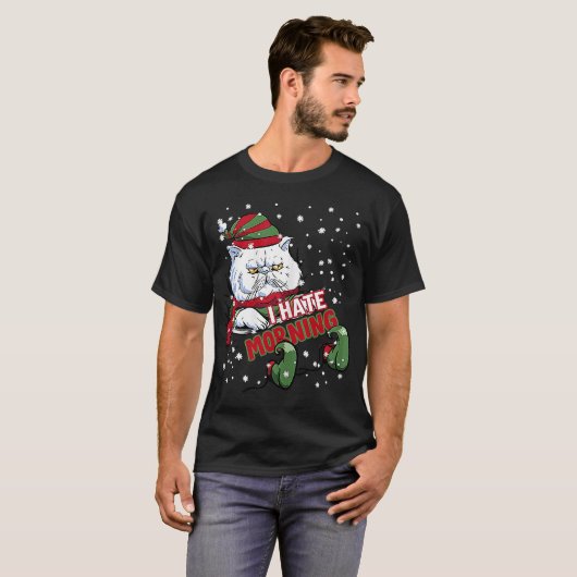 Ik haat de kat Kitten Angry Elf Cat Grumpy Kit T-shirt (Voorkant volledig)