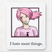 Ik haat de meeste dingen Mousepad Muismat (Voorkant)