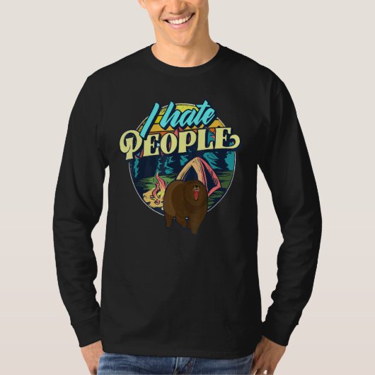 Ik haat de Natuur van Camper Camping Road Trip T-shirt (Voorkant)
