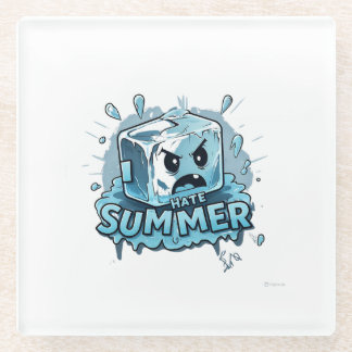 Ik haat de zomer glazen onderzetter