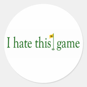 Ik haat dit spel golf ronde sticker