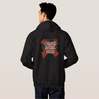 IK HAAT DUBBELE GEZICHTEN HOODIE