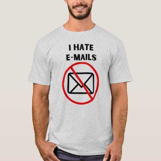 Ik haat e-mails t-shirt (Voorkant)