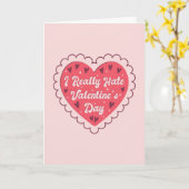 Ik haat echt Valentijnsdag tegen Valentine Funny Kaart (Gele Bloem)