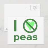 Ik Haat Erwten Groene Tekst Briefkaart (Voorkant / Achterkant)