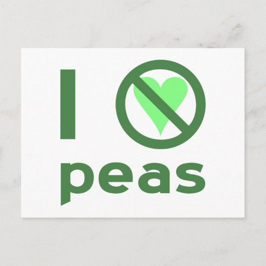 Ik Haat Erwten Groene Tekst Briefkaart (Voorkant)