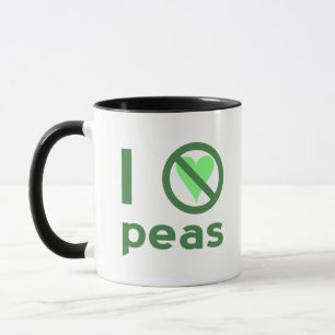 Ik haat erwten groene tekst mok