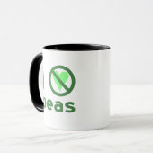 Ik haat erwten groene tekst mok (Voorkant links)