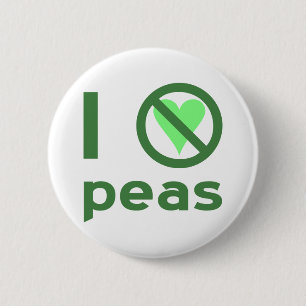 Ik haat erwten groene tekst ronde button 5,7 cm