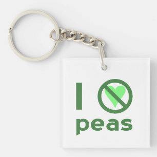 Ik haat erwten groene tekst sleutelhanger