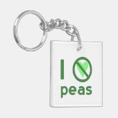 Ik haat erwten groene tekst sleutelhanger (Voorkant Links)