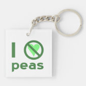 Ik haat erwten groene tekst sleutelhanger (Achterkant)