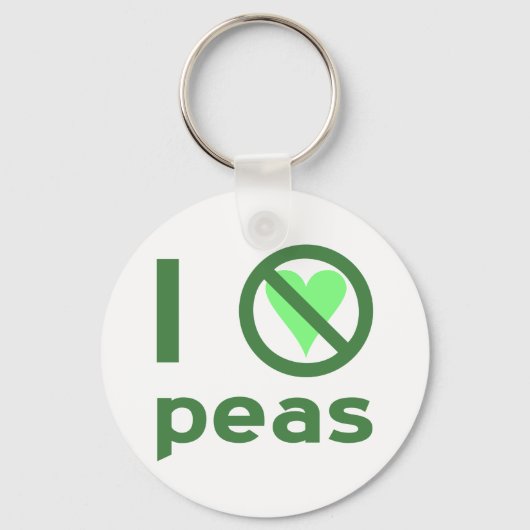 Ik haat erwten groene tekst sleutelhanger (Voorkant)