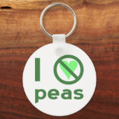 Ik haat erwten groene tekst sleutelhanger (Voorkant)