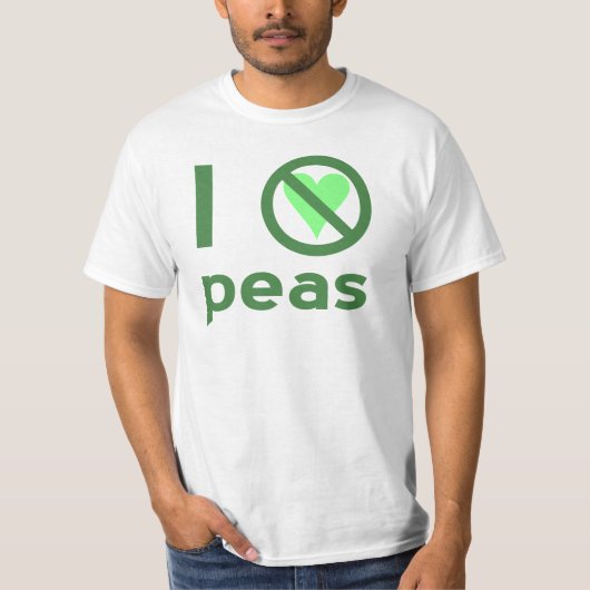 Ik haat erwten groene tekst t-shirt (Voorkant)