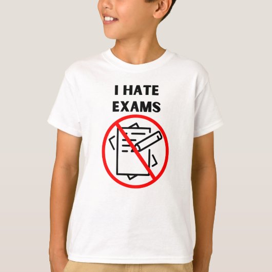 Ik haat examens t-shirt (Voorkant)