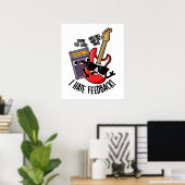 Ik haat feedback grappige gitaar woordgrap poster (Thuiskantoor)