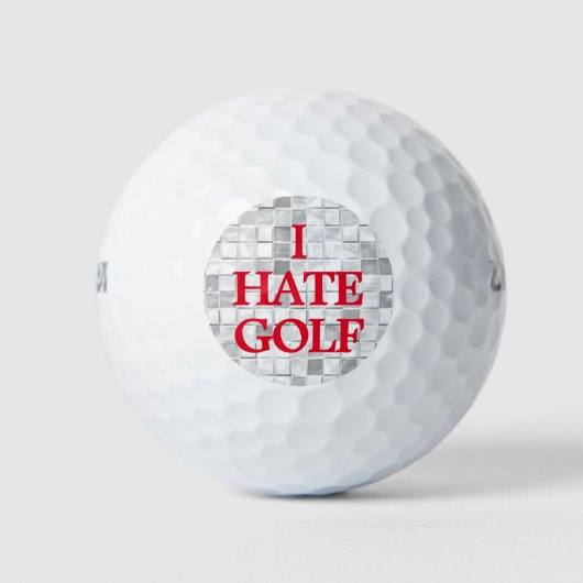 Ik haat golf grappig citaat op witte Tegel achterg Golfballen (Voorkant)