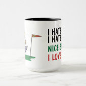 Ik haat Golf! Ik hou van Golf! Humor Mok (Midden)