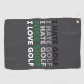 Ik haat golf Nette slag Ik hou van golf Golfliefhe Golfhanddoek (Horizontaal)