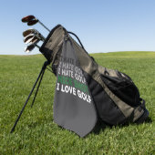 Ik haat golf Nette slag Ik hou van golf Golfliefhe Golfhanddoek (Groen)