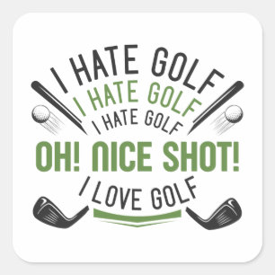 Ik haat Golf Vierkante Sticker