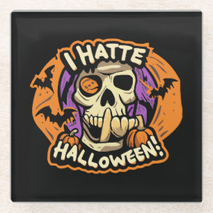 ik haat halloween glazen onderzetter