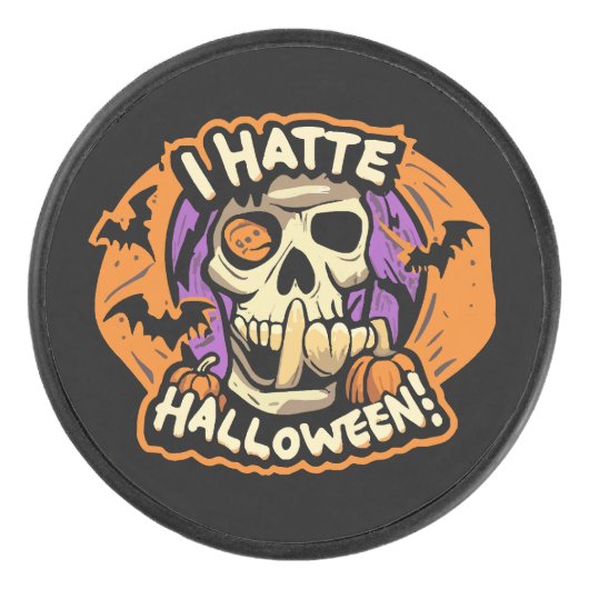ik haat halloween hockey puck (Voorkant)