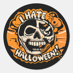 ik haat halloween ronde sticker