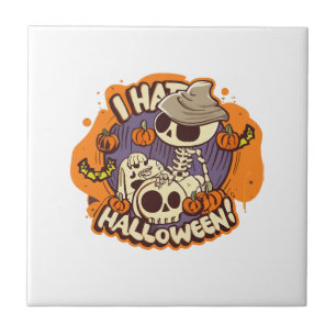 ik haat halloween tegeltje