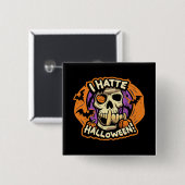 ik haat halloween vierkante button 5,1 cm (Voorkant /achterkant)