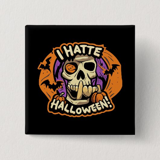 ik haat halloween vierkante button 5,1 cm (Voorkant)