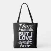 Ik haat hardlopen maar ik hou van ambachtelijk bie tote bag (Achterkant)