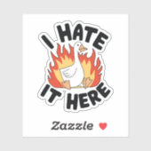 Ik haat het hier Silly Goose Meme Sticker (Vel)
