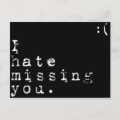 Ik haat het missen van jou... maar ik hou ervan je briefkaart (Voorkant)