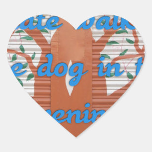 Ik haat het om de hond 's avonds te laten lopen. hart sticker