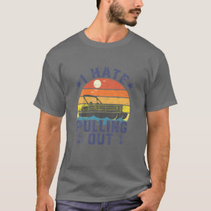Ik haat het om Pontoon Kapitein Funny Boat Vint T-shirt