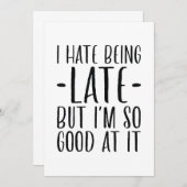 Ik haat het om te laat te zijn bedankkaart (Voorkant / Achterkant)