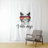 Ik haat honden grappige cadeaus voor kattenvriend wandkleed (In situ)