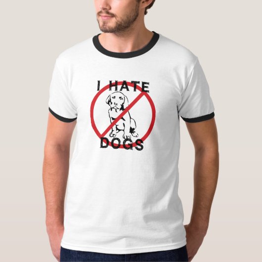 Ik haat honden t-shirt (Voorkant)