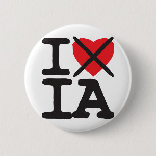 Ik haat IA - Iowa Ronde Button 5,7 Cm