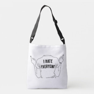 Ik haat iedereen canvas tas