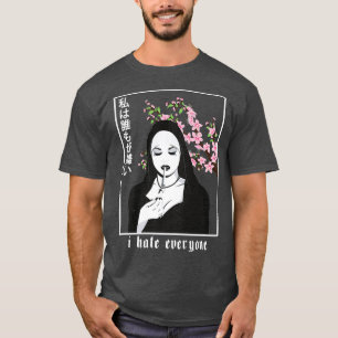 Ik haat iedereen esthetische Nun Soft Grunge Gothi T-shirt