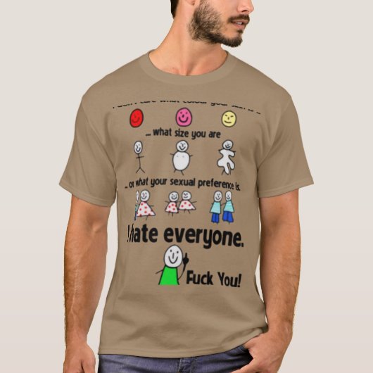 Ik haat iedereen Grappig T-shirt (Voorkant)