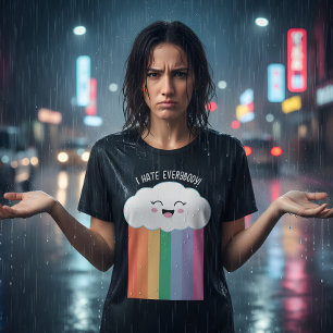Ik haat iedereen grappige Kawaii wolk T-shirt