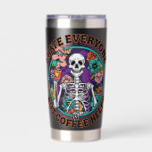 Ik Haat Iedereen Koffie Helpt Koffieliefhebber Cad Geïsoleerde Drinkbeker (Achterkant)