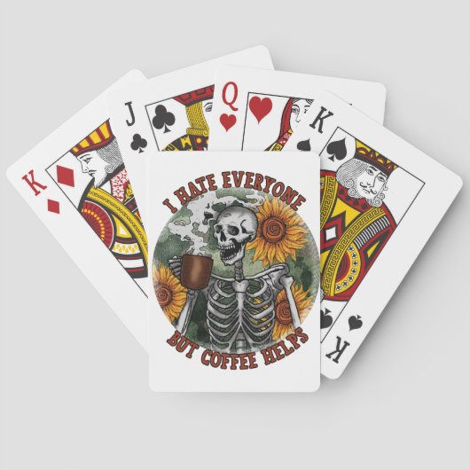 Ik haat iedereen, maar koffie helpt pokerkaarten (Achterkant)