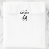 ik haat iedereen ronde sticker (Tas)