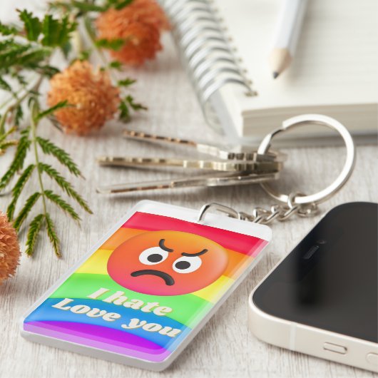 ik haat je als ik van je hou sleutelhanger (Voorkant Rechts)