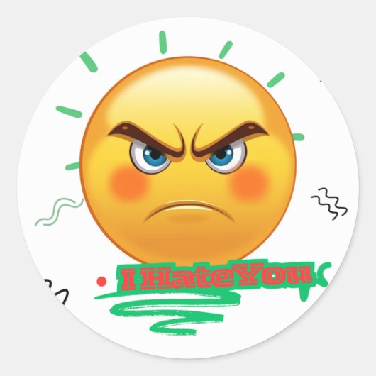 Ik Haat Je Boze Emoji Sticker (Voorkant)